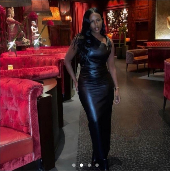 Zara Faux Leather Midi Dress Long Black Bloggers Favorite Size XS - Picture 5 of 11